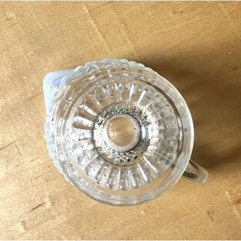 Opalescent Moonstone Hobnail Vintage Creamer 3.25 